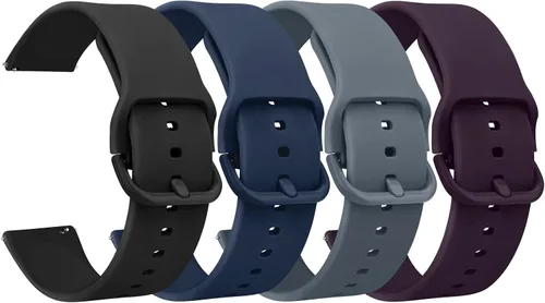 Vista 11 de Meliya Paquete de 4 correas de reloj, 0.78 pulgadas, 0.86 pulgadas, correa de repuesto de silicona suave de liberación rápida para mujeres y hombres