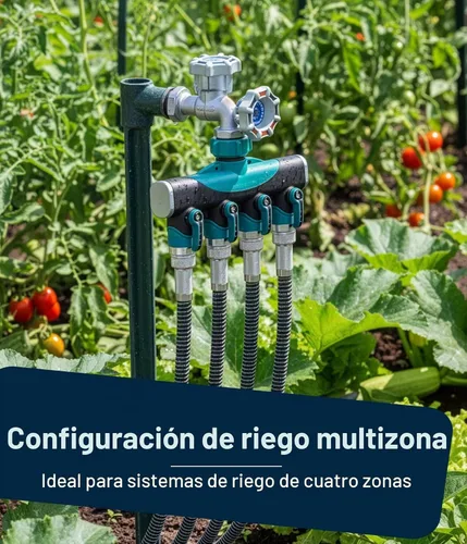 Vista 9 de DBR Tech® Divisor de manguera de 4 vías (durabilidad superior), conector de mangueras de jardín premium, válvula de agua resistente de 4 vías