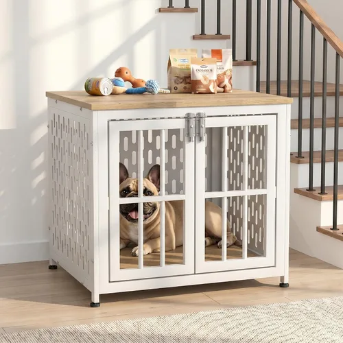 Vista 18 de Muebles de jaula para perros resistentes, jaula decorativa para perros negro (Aged Black)