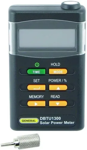 Vista 4 de General Tools Medidor de probador de energía BTU solar digital de mano #DBTU1300 con pantalla LCD de 4 dígitos, amplio rango espectral, coseno