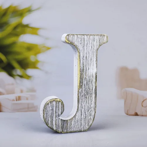 Vista 29 de Letras de madera rústica sin terminar de 4 pulgadas para decoración de pared, letras decorativas de pie en rodajas, decoración de tablero