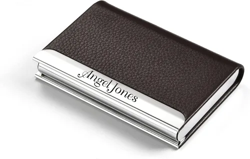 Vista 13 de Tarjetero para tarjetas de negocio para grabado, Negro Custom laser engraving, Secure magnetic closure, Slim profile, Multiple card capacity, 9