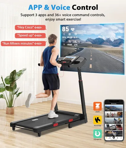 Vista 3 de CIIHI - Cinta de correr con inclinación automática, barandilla de altura ajustable, 15% de inclinación automática con capacidad de 400 libras