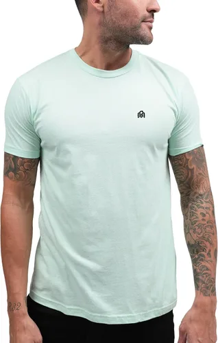 Vista 52 de Camisetas casuales de algodón suave con cuello redondo y ajuste atlético