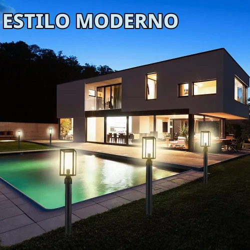 Vista 6 de Windben Luz de poste grande para exteriores, impermeable, 14.7 pulgadas