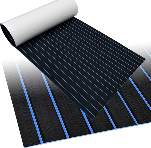 Vista 19 de Alfombra de espuma EVA para cubierta de 94 x 45/35/16 de teca sintética, antideslizante, autoadhesiva, tapete de espuma para lanchas de motor