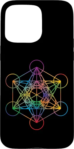 Vista 31 de iPhone 16 Geometría Sagrada Metatrón Cubo Chakra con Funda Geométrica