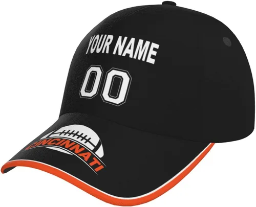 Vista 9 de Gorra personalizada con cualquier nombre y número ajustable, regalo personalizado para papá, hombres, mujeres, jóvenes, fanáticos de los deportes
