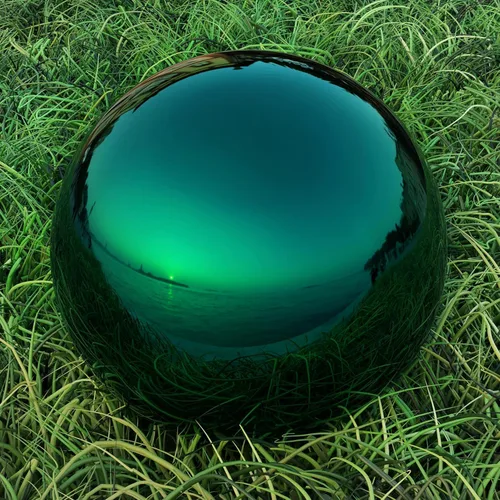 Vista 18 de Lulu Decor, bola de espejo de observación de cobre y acero inoxidable de 30,48 cm, globo de decoración de jardín con acabado suave y brillante