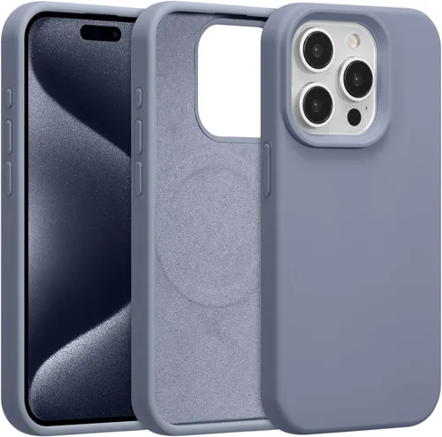 Vista 65 de Funda magnética de silicona para iPhone 13 Pro, color blanco antiguo [Compatible con Magsafe] [Forro de microfibra suave antiarañazos], funda