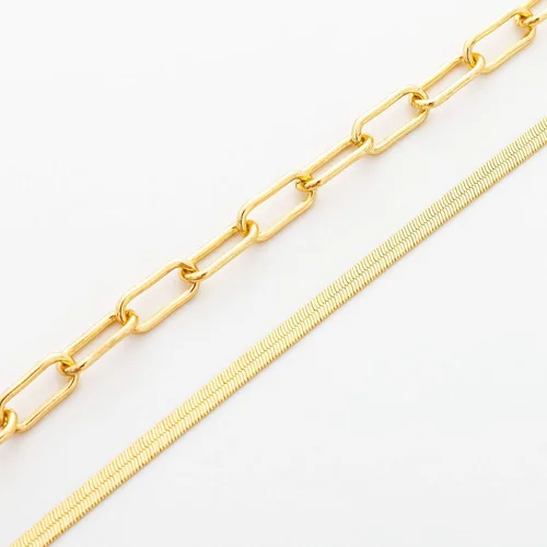 Vista 4 de Collar en capas de oro para mujer