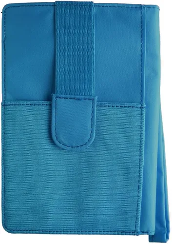 Vista 3 de Big Skinny MyPhone - Cartera delgada con bloqueo RFID para mujer, tamaño grande, con capacidad para hasta 20 tarjetas, azul océano