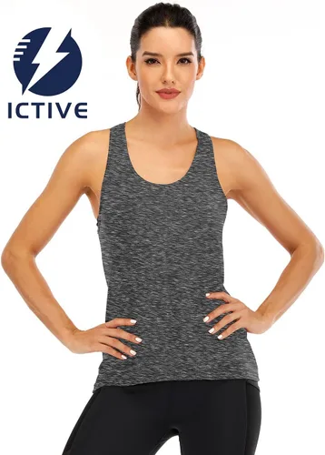 Vista 2 de ICTIVE - Camiseta sin mangas para mujer, de espalda cruzada y con apertura, ideal para correr, practicar yoga y otros ejercicios
