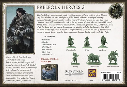Vista 3 de CMON A Song of Ice and Fire - Juego de miniaturas de mesa Free Folk Heroes III - Campeones del Norte salvaje, juego de estrategia para adultos