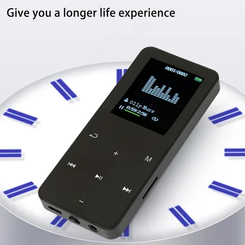 Vista 2 de Reproductor MP3 8G con Bluetooth, pantalla de 1.8 pulgadas, reproductor de música ultra delgado con reproducción de video, reducción de ruido, Negro