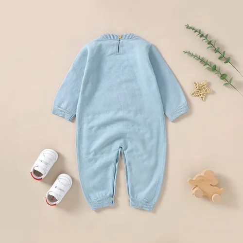 Vista 2 de JNBLDA Traje de Pascua para bebé recién nacido, overol de manga larga, lindo estampado de conejo