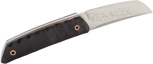 Vista 3 de MASALONG VG10 Damasco Short tanto cuchillo kni198 Hoja fija de espiga completa (mango negro)