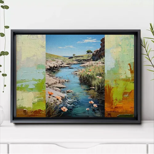 Vista 6 de Vintage print print Landscape Wall Art Print, Nature Framed Large Gallery Art, Minimalist Art (with hanging kit)