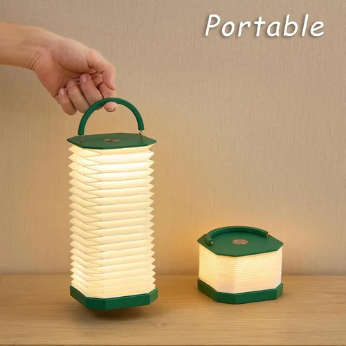 Vista 8 de Uniwolk Lámpara de papel para regalos de inauguración de la casa, lámpara de noche pequeña plegable inalámbrica portátil, lámpara de escritorio
