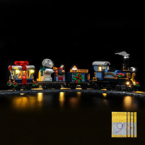 Vista 7 de Kit de luces LED mejorado compatible con Lego Icons Holiday Express Train Building Set, decoración de luces compatible con Lego 10361