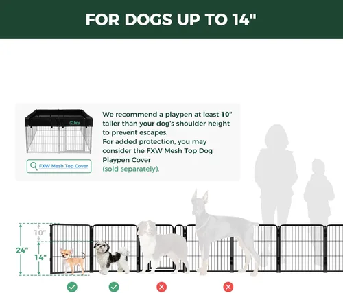 Vista 7 de FXW Homeplus Unleashed Corral para Perros de Interior - Juego Sin Estrés y Seguro, Resistente de 24 Pulgadas con 6 Paneles para Cachorros y Perros