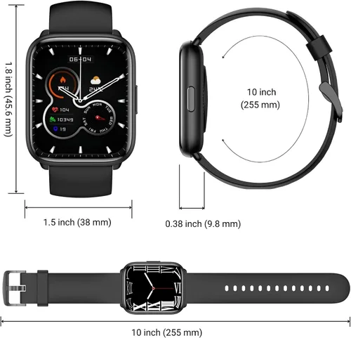 Vista 9 de Holiday Reloj inteligente para hombres y mujeres, pantalla táctil completa de 1.8 pulgadas con monitor de sueño SpO2 de frecuencia cardíaca, más