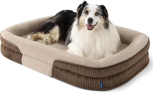 Vista 19 de Bedsure Camas ortopédicas para perros con cojín ovalado de 360 °, perro de Carbón