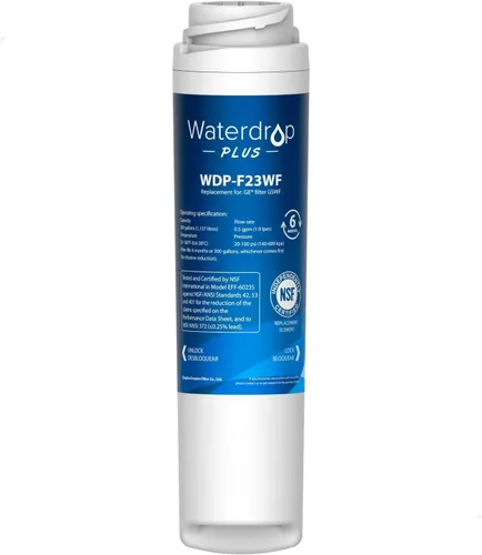 Vista 10 de Filtro de agua potable Waterdrop GSWF para refrigerador, reemplazo para GE® GSWF Smart Water 238C2334P001, Kenmore 46-9914, 469914, 9914, 3 filtros