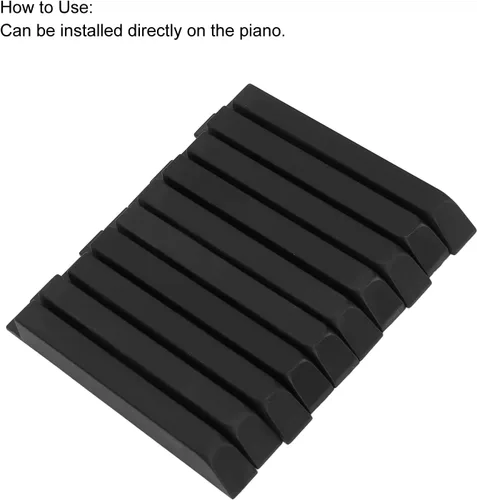 Vista 6 de Llaves de repuesto para piano, 10 piezas ABS negro mate de repuesto para teclado de piano (L:3.9 in)