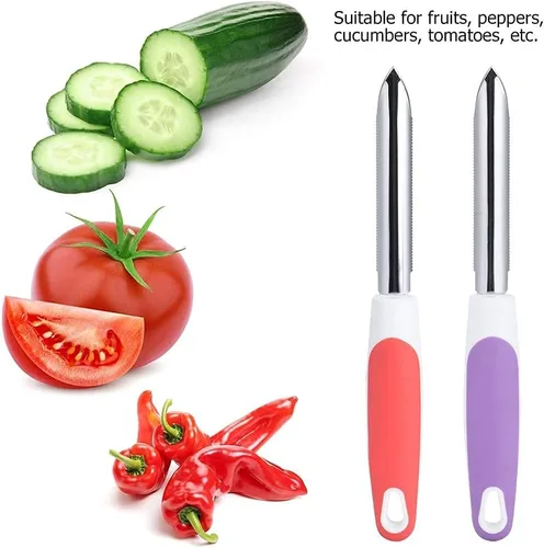 Vista 9 de Fruta Pimienta Corer Suministros de Cocina de Acero Inoxidable Removedor de Núcleo 2 Piezas Naranja + 25x3cm / 9.8x1.2in