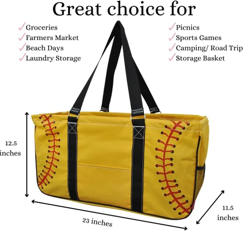 Vista 233 de NGIL Bolsa de comestibles reutilizable extra grande plegable de gran tamaño para comestibles, almacenamiento, picnic, playa, Estampado