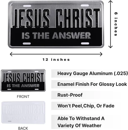 Vista 3 de Placa de matrícula inspiradora de lujo, placa universal para automóvil, placa de automóvil a prueba de óxido, resistente a la intemperie, duradera