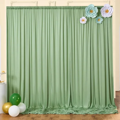 Vista 24 de Cortinas de fondo negras negras sin arrugas para fiestas, cortinas de tela gruesa para telón de fondo de fotos para cumpleaños, bodas, baby shower