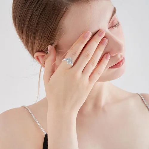 Vista 2 de Anillo de nudo de bruja de plata de ley 925, anillos celtas para mujer, anillo de nudo de amor, joyería de bruja, regalo de cumpleaños para amante