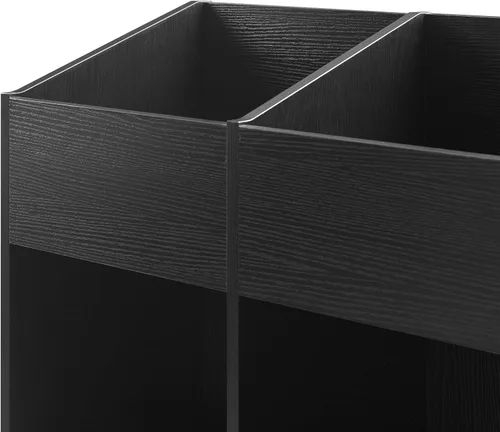 Vista 11 de Crosley Furniture Enzo - Moderno soporte de almacenamiento de discos de vinilo, estantes abatibles orientados hacia adelante para discos, color negro