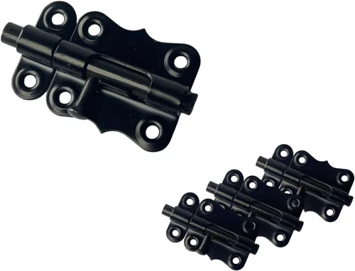 Vista 12 de QCAA Perno de barril deslizante, 2 1/2 ", acero, recubierto negro, paquete de 2, hecho en Taiwán