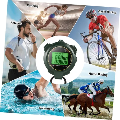 Vista 9 de Alasum Cronómetro deportivo digital portátil con fecha multifunción para entrenamiento de fitness y uso de gimnasio y fácil operación