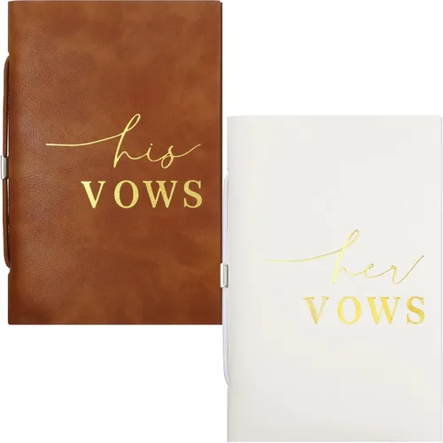 Vista 10 de 2 libros de votos de boda, para él y para ella, cuaderno de votos para boda, diario de votos de boda, libro oficial, 5.9 x 3.9 pulgadas, despedida