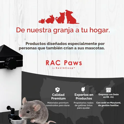 Vista 7 de RentACoop Botella para beber de animales pequeños de 32 oz con taza