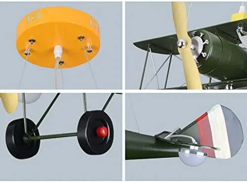 Vista 6 de LITFAD Lámpara colgante de avión LED, lámpara de techo para niños de 8