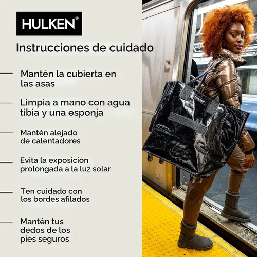 Vista 7 de (Mediano, Negro) Bolsa de Comestibles Reutilizable con Ruedas, Carrito de Compras, Bolsa Rodante, Cierre con Cremallera, Ligera, Soporta Hasta 66