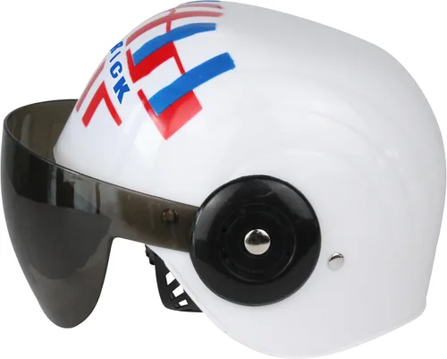 Vista 3 de Accesorio para disfraz de casco de Maverick blanco de piloto de combate de la Fuerza Aérea, Blanco