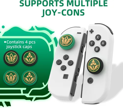 Vista 3 de IINE Joycon - Tapas de agarre para pulgar, cubierta de joystick con tema de juego compatible con Nintendo SwitchOLEDSwitch Lite, tapas de silicona