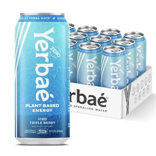 Vista 9 de Yerbae - Agua espumosa mejorada (12 unidades) Energy Yerba Mate 340 ml, lata