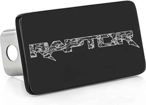 Vista 8 de Ford Raptor Cubierta de enganche rectangular con revestimiento negro con emblema 3D Ford Raptor negro para enganche de remolque (2 pulgadas) receptor