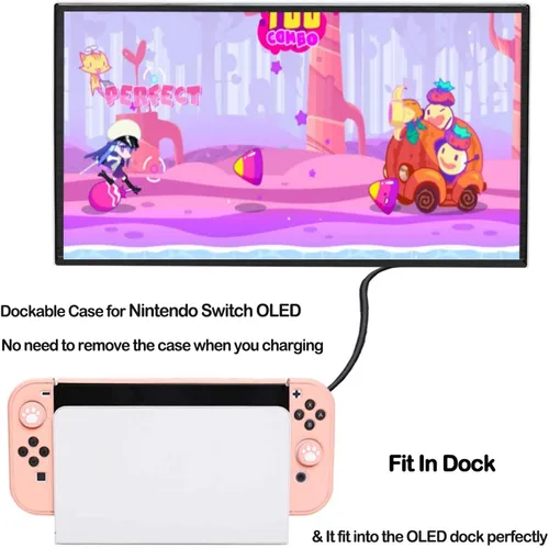 Vista 3 de Accessories Bundle for Nintendo Switch OLED - YOOWA girly Accessory Kit NS Oled Set with Carrying Case Protective Cover Screen Protector Game Card