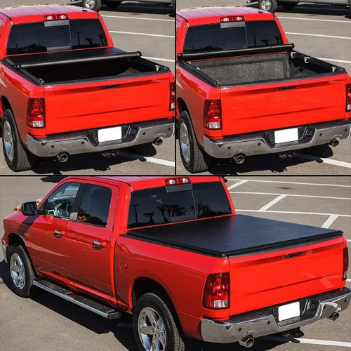 Vista 4 de DNA MOTORING TTC-RU-031 - Cubierta suave enrollable para caja de camioneta compatible con plataforma Fleetside/Styleside de 5 pies y 7.5 pulgadas