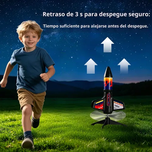 Vista 6 de Rocket Launcher for Kids, Auto Electric Launch up to 200 FT, Ages 5-13 Flame