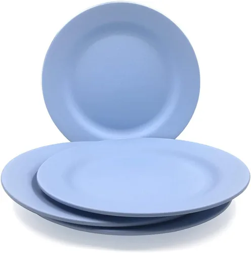 Vista 10 de Paquete de 4 platos llanos de tamaño extra grande de 13 pulgadas, deliciosos platos de pasta, platos irrompibles, vajilla ligera para ensalada, 13.0