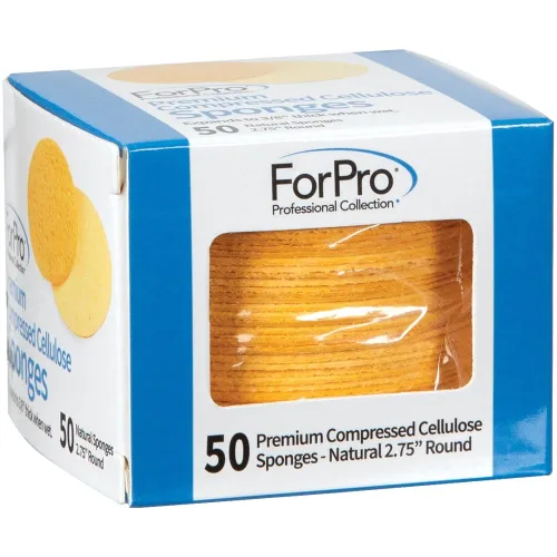 Vista 2 de ForPro Professional Collection Esponjas faciales comprimidas de alta calidad, 50 esponjas de celulosa para limpieza facial, exfoliación y Natural